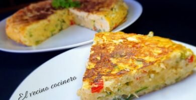 Menú del día barato: tortilla de verduras con arroz